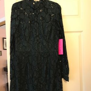 Betsy Johnson laced long sleeve cocktail dress